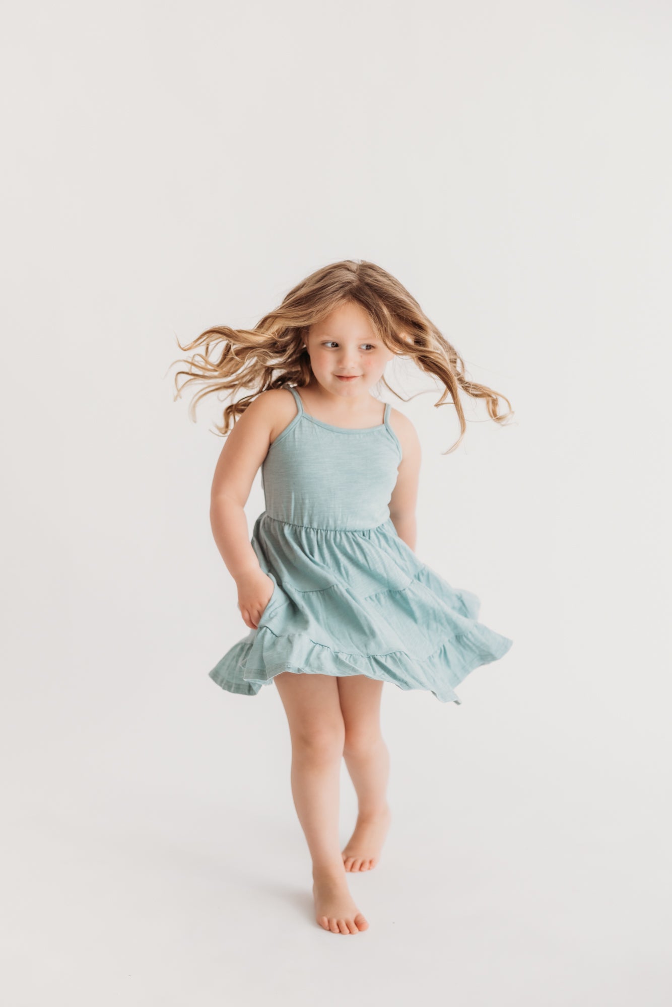 Spaghetti Strap Tiered Dress | Mint