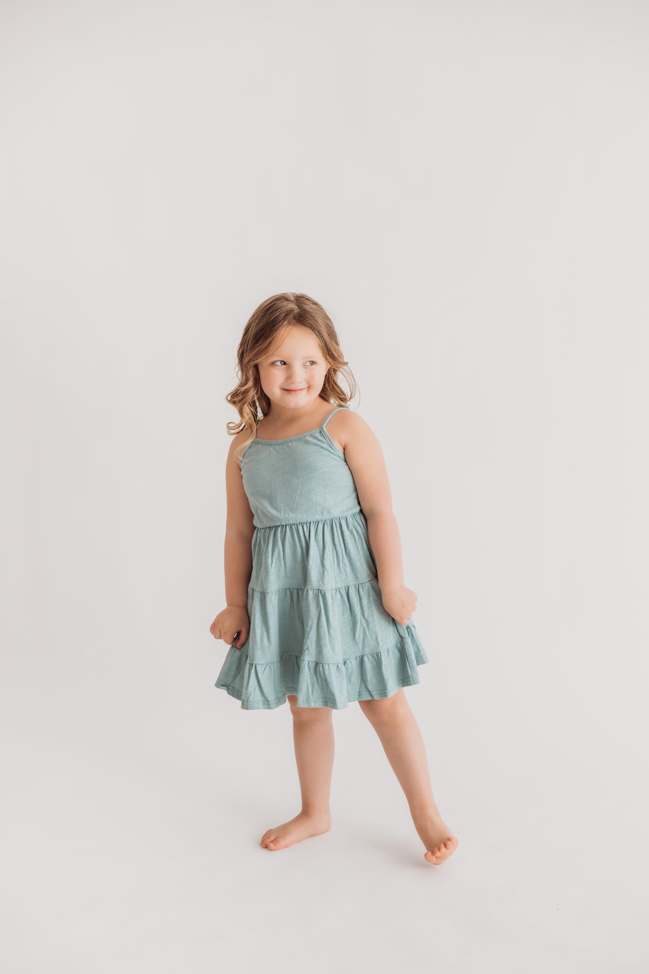 Spaghetti Strap Tiered Dress | Mint
