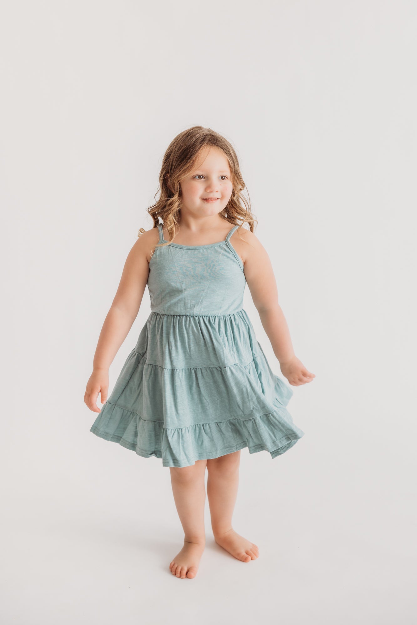 Spaghetti Strap Tiered Dress | Mint