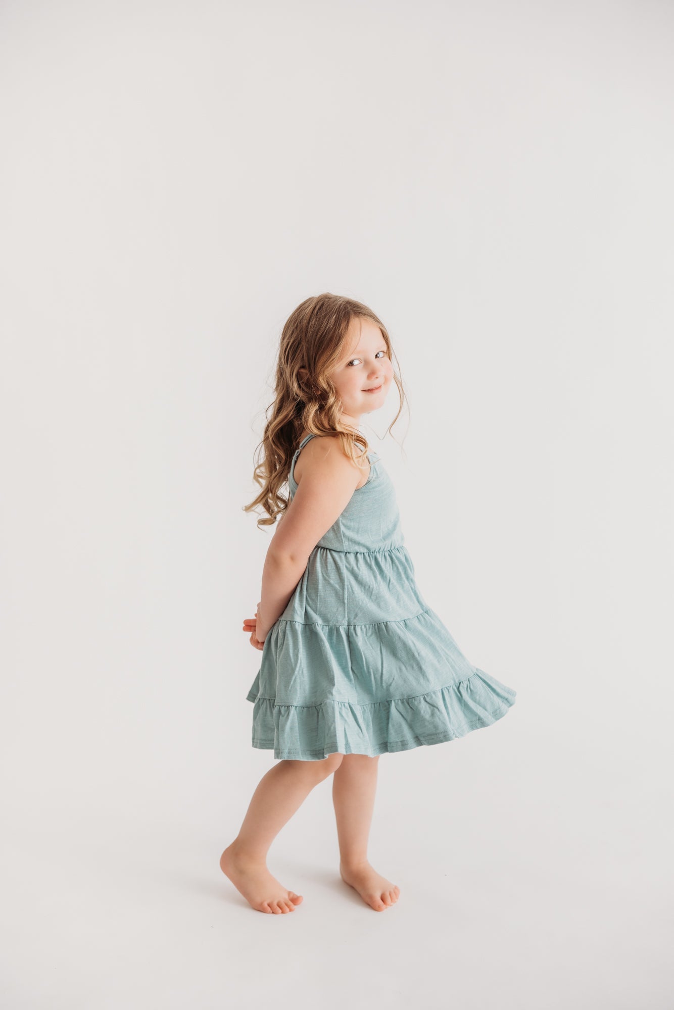 Spaghetti Strap Tiered Dress | Mint