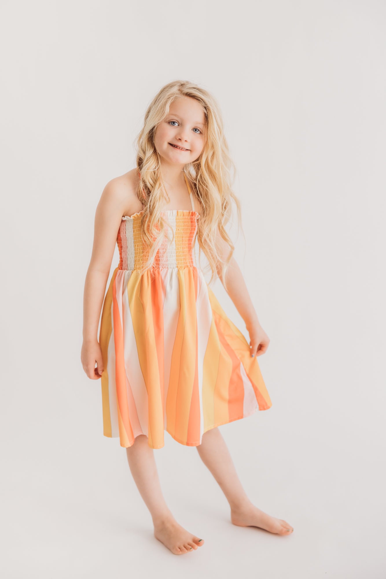 Toddler Striped Dress Sunset