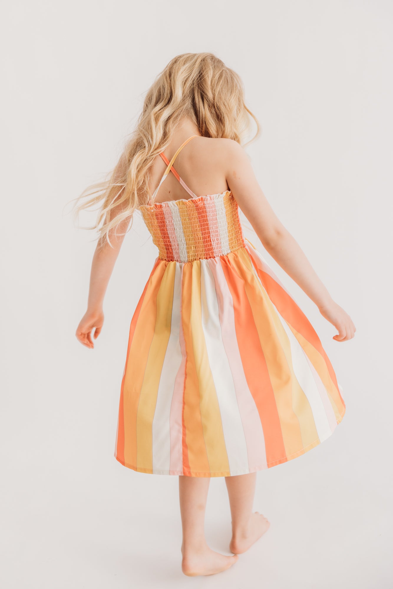 Toddler Striped Dress Sunset