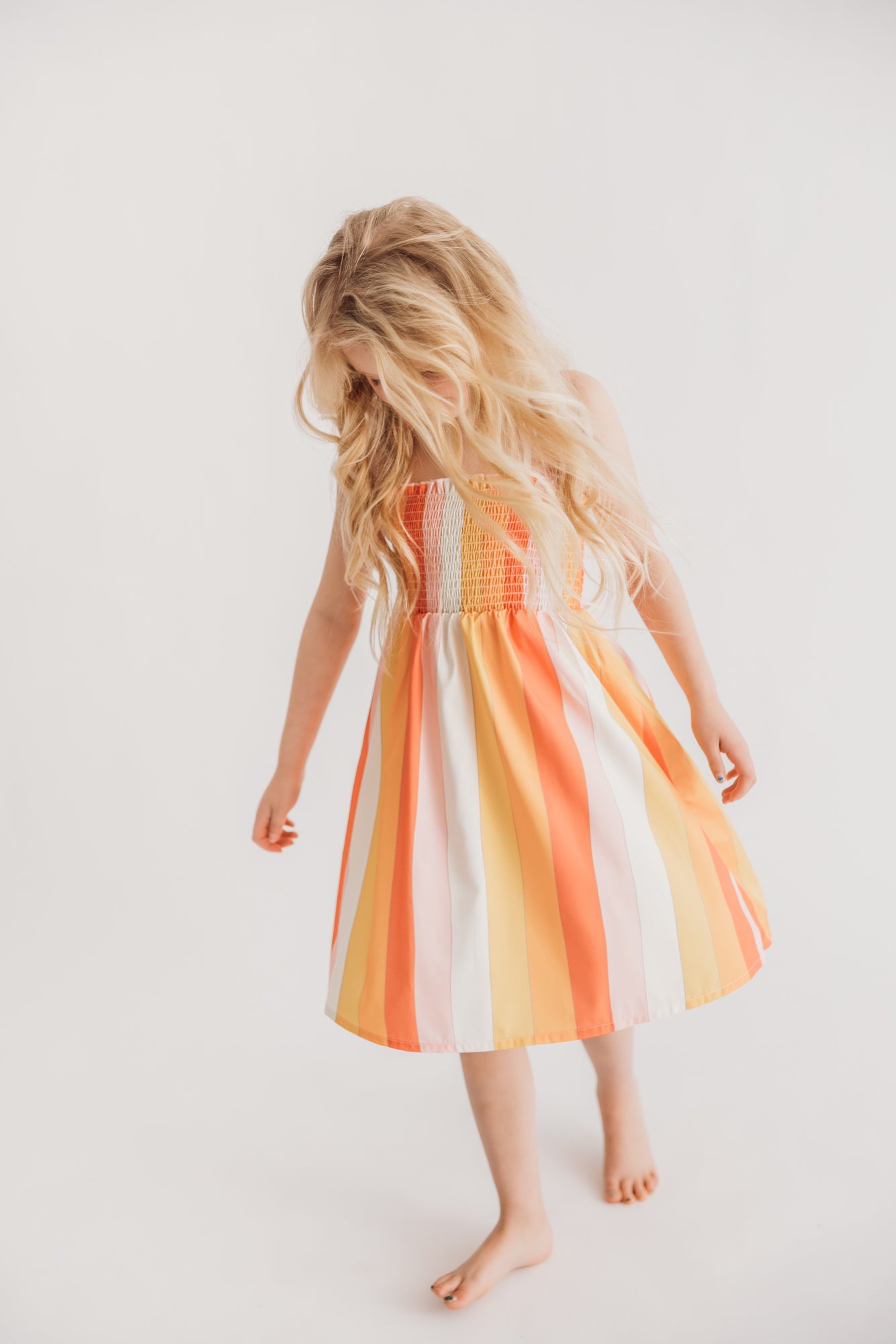Toddler Striped Dress Sunset
