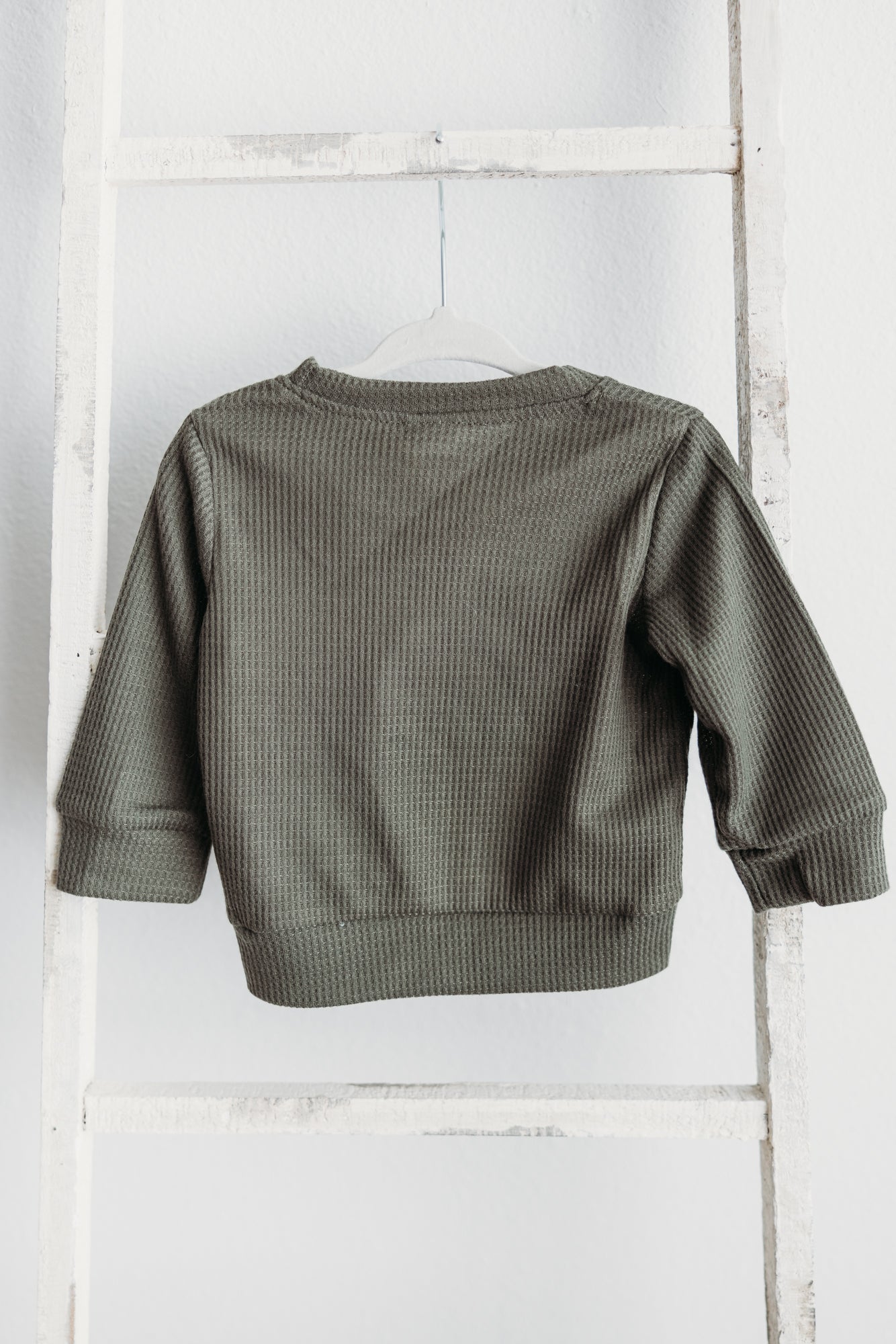 Rainbow Waffle Knit Long Sleeve Sweatshirt