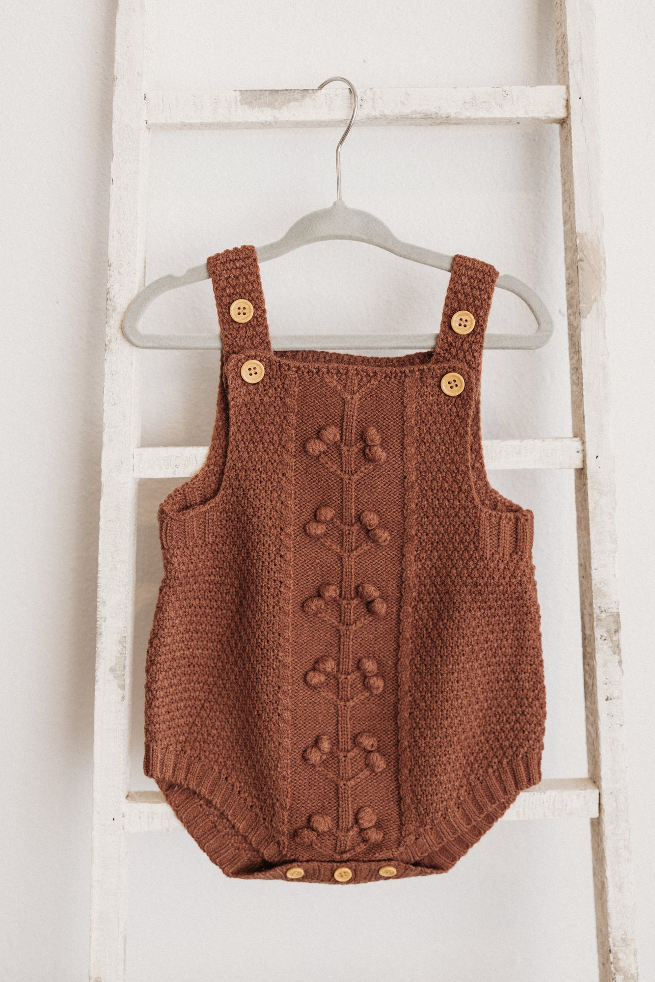 Knitted Sleeveless Boho Romper Cocoa