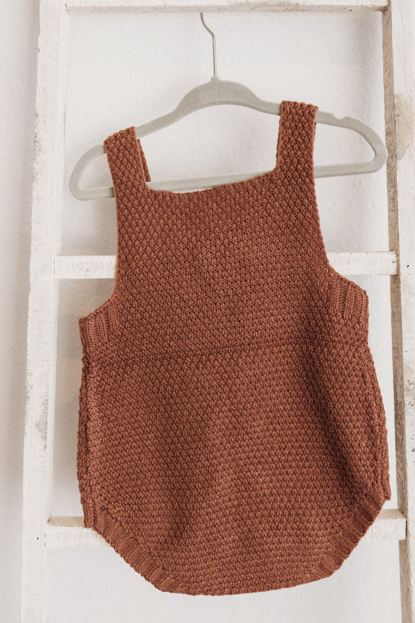 Knitted Sleeveless Boho Romper Cocoa