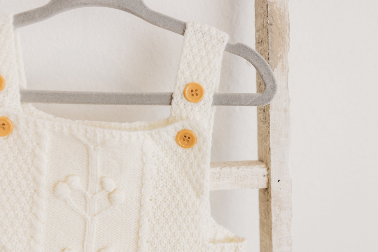 Knitted Sleeveless Boho Romper Cream