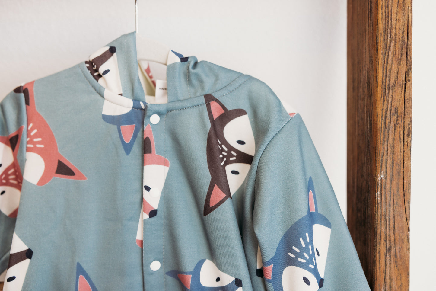 Hooded Button Up Jumpsuit Light Blue
