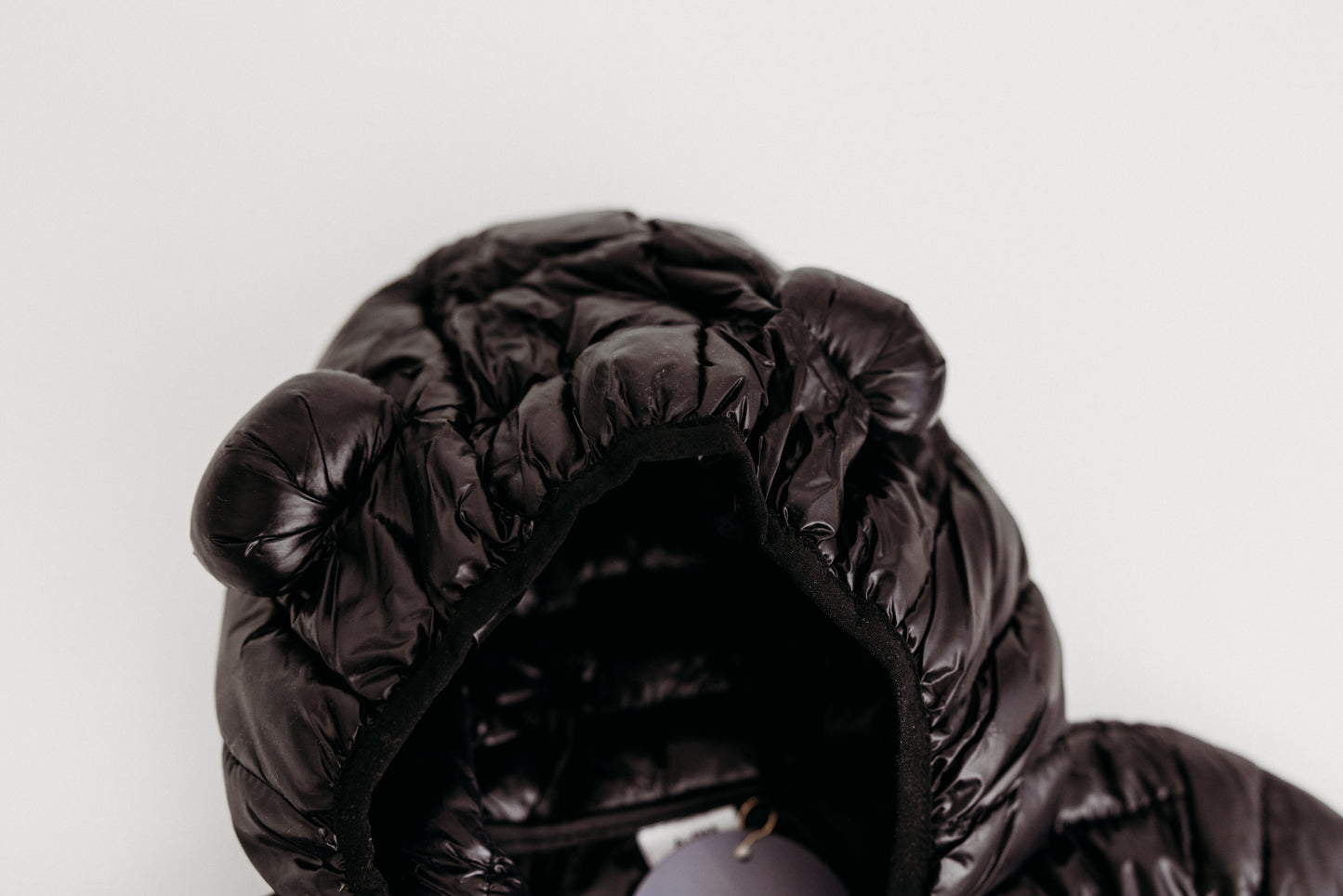 Baby Puffer Jacket Bunny Ears Black