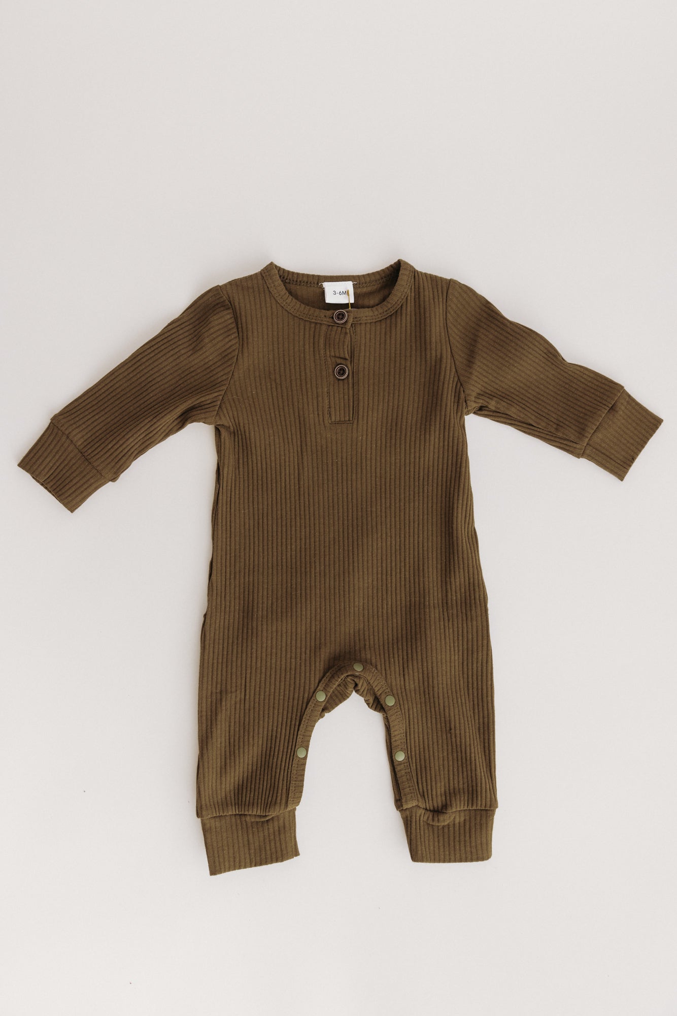 Knitted Button Jumpsuit Olive