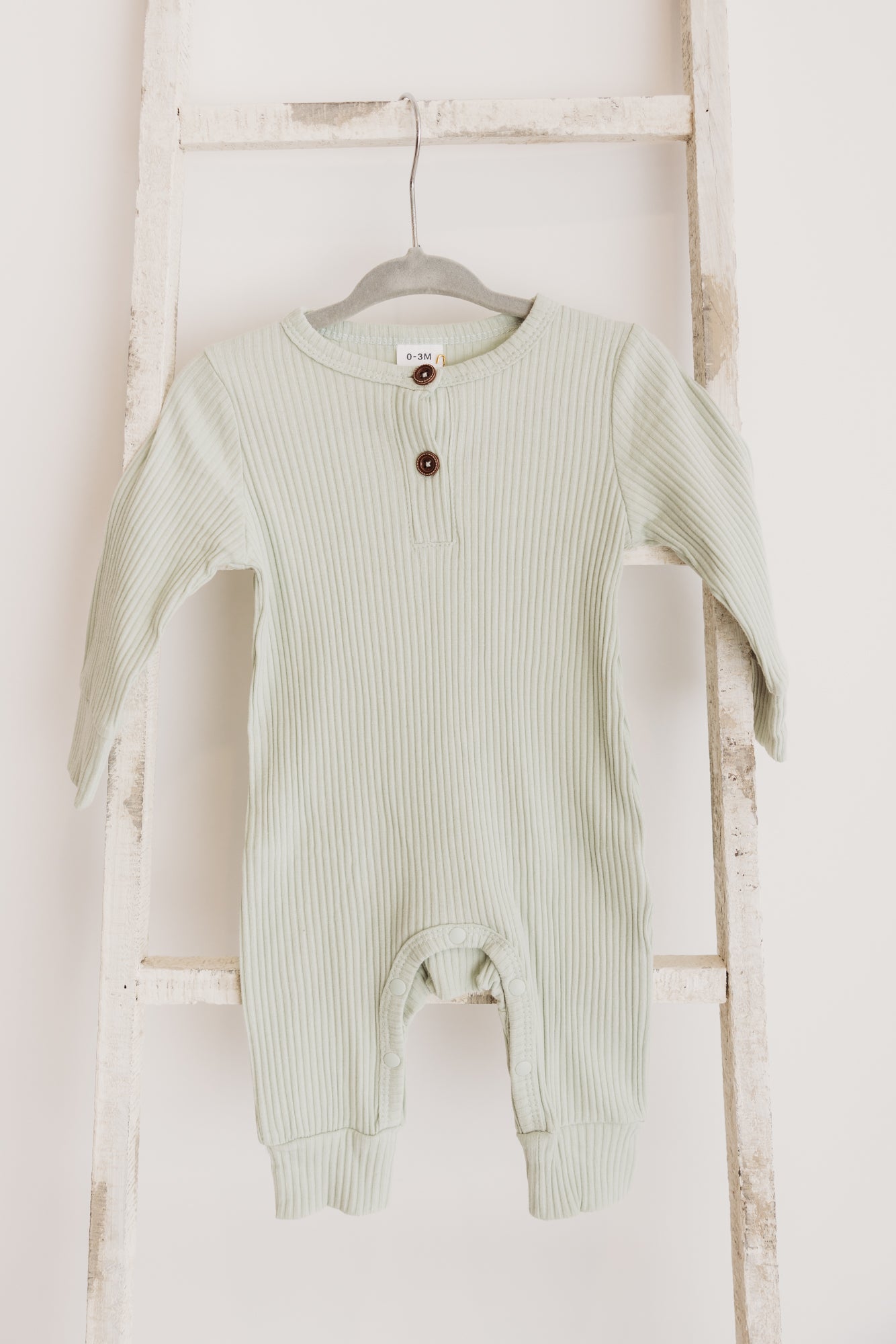 Knitted Button Jumpsuit Pistachio