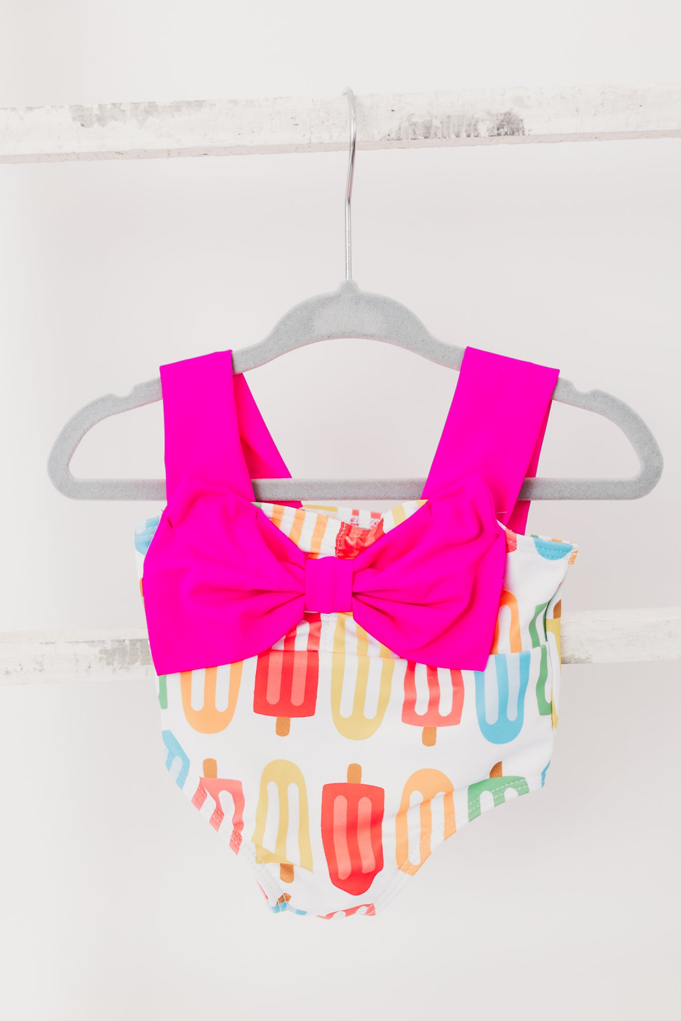 Popsicle Pink Bow One Piece Swimsuit