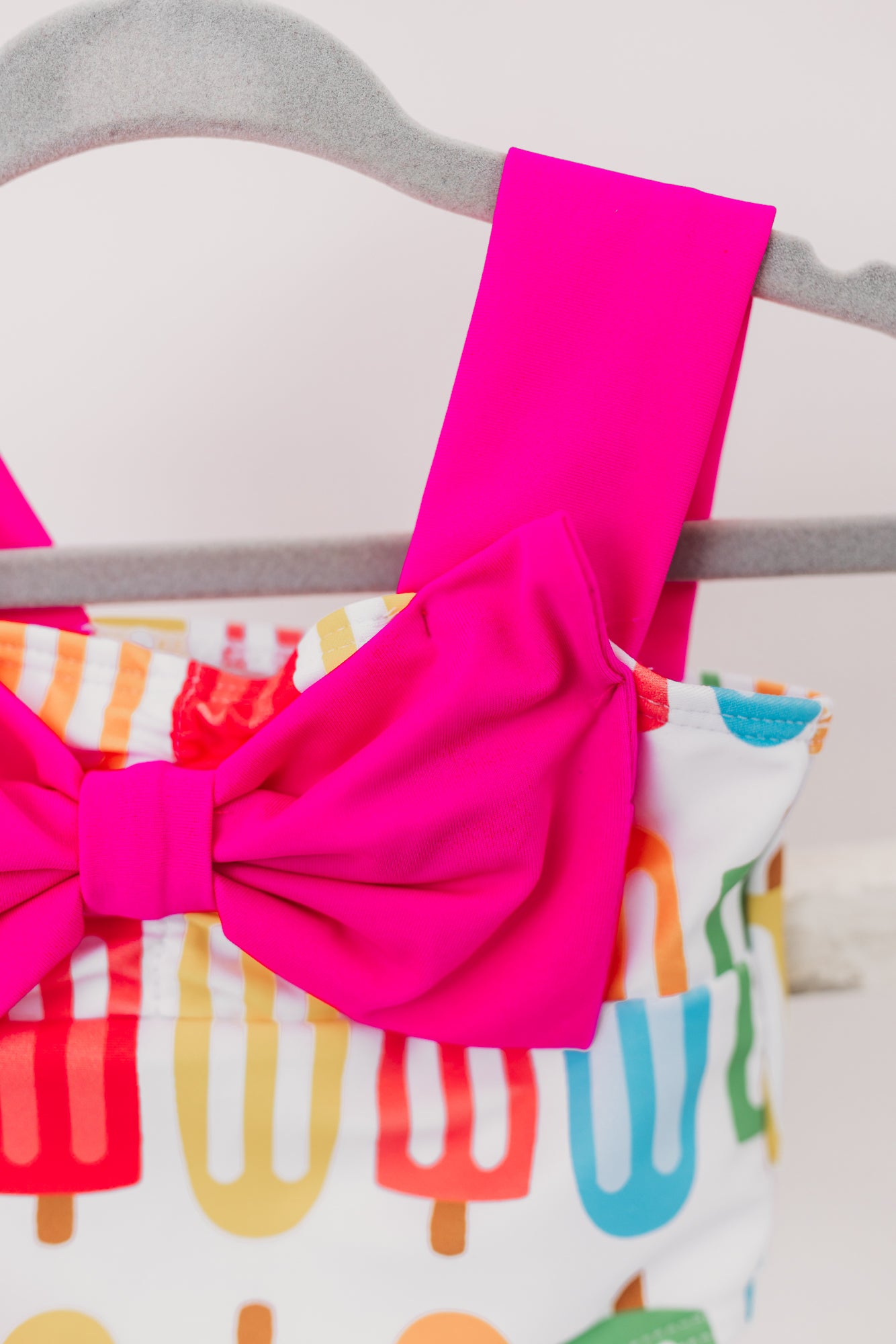 Popsicle Pink Bow One Piece Swimsuit