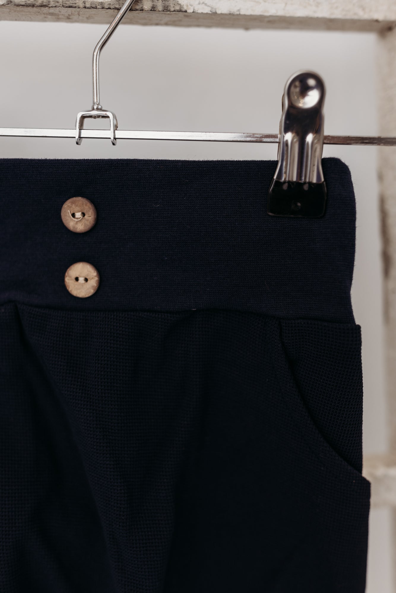 Unisex Waffle High Waist Pants | Midnight Blue