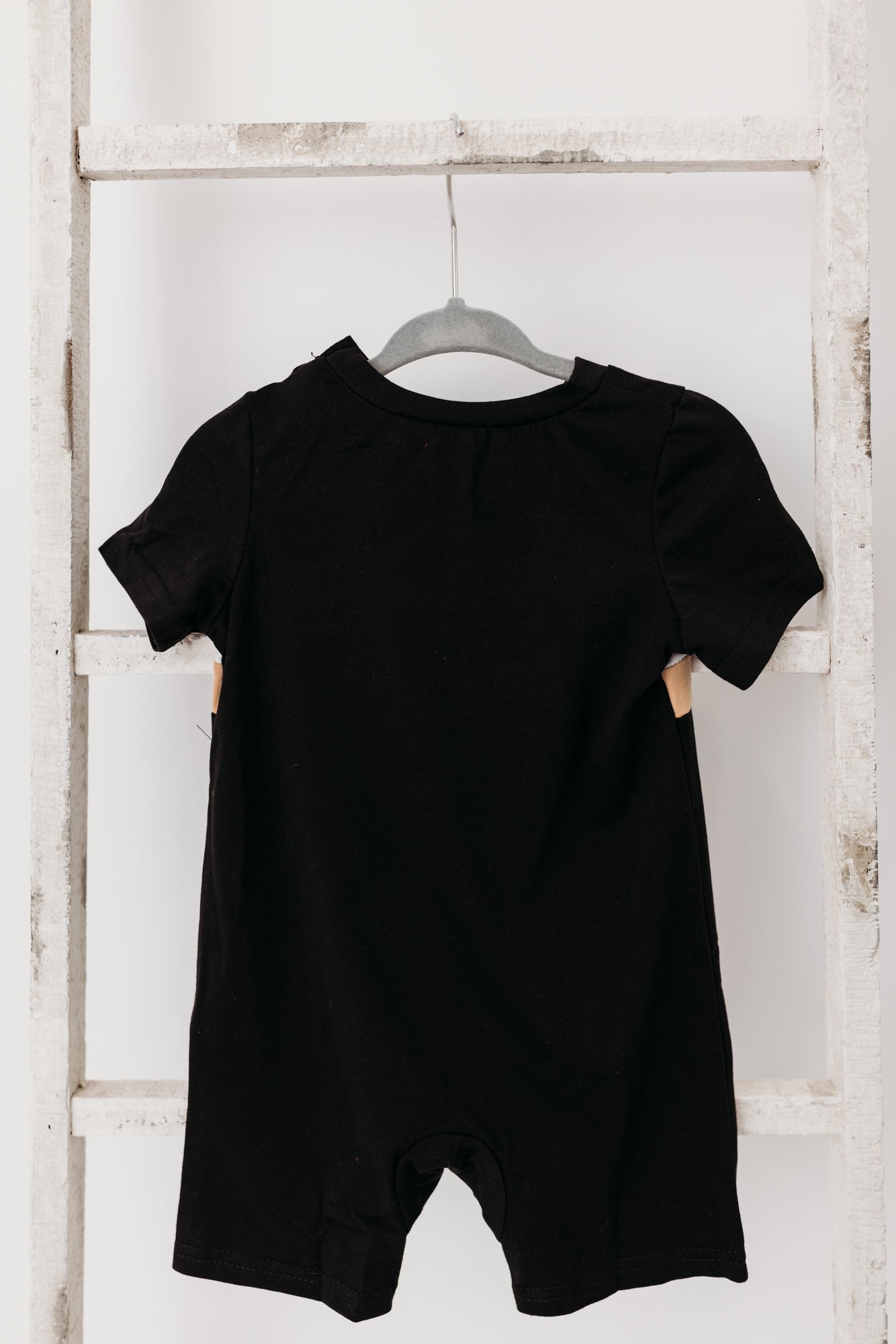 Black Basic Romper Stripe Detail
