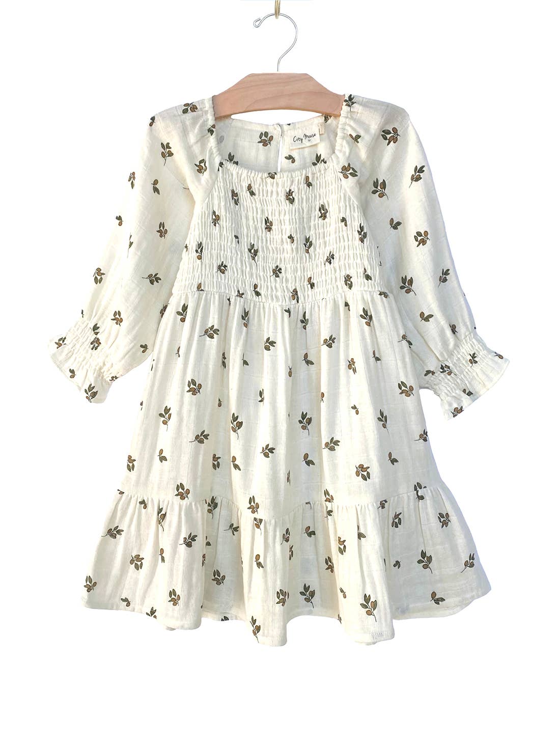 City Mouse Studio - Olives Muslin Smocked Dress
