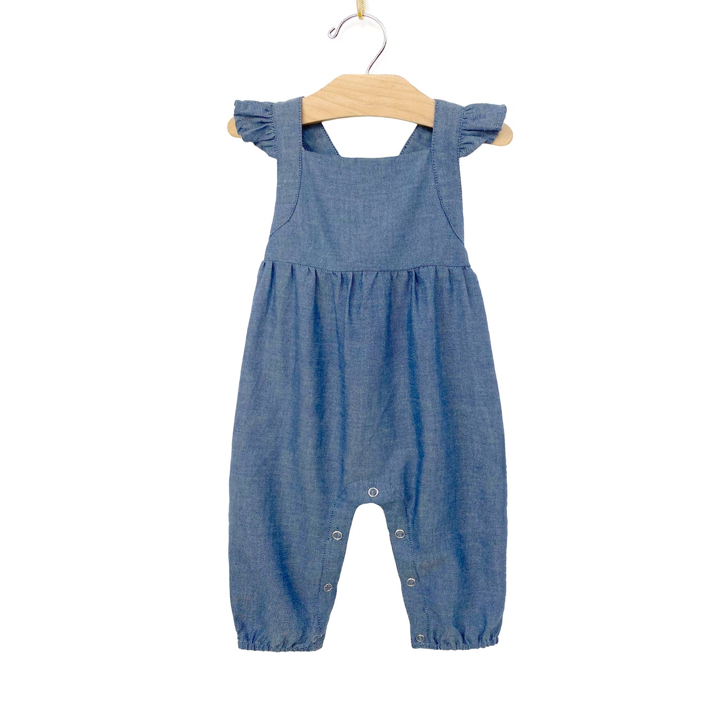 Crossback Long Romper | Chambray