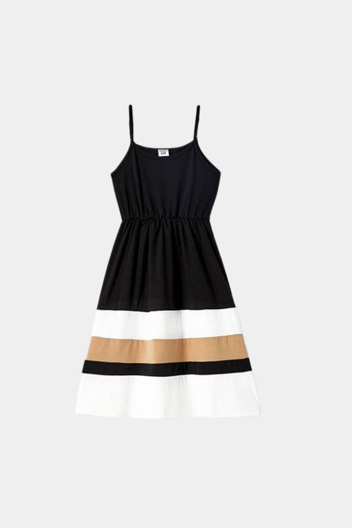 Black Twirl Dress Stripe Detail