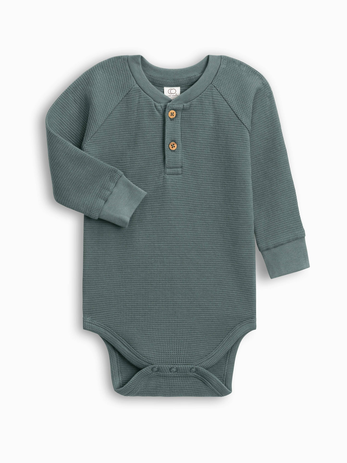 Colored Organics - Ryver Waffle Knit Henley Bodysuit - Balsam