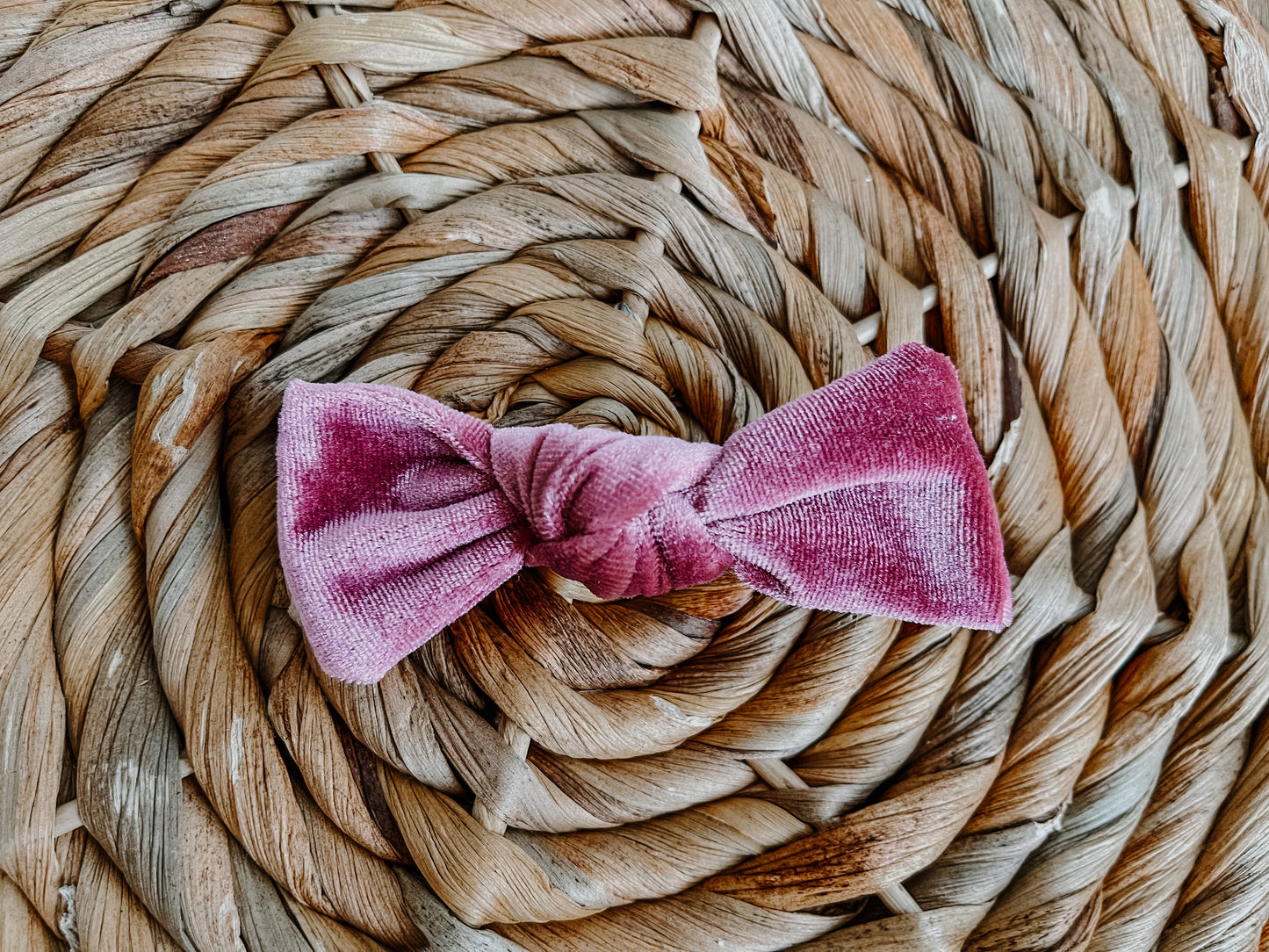 Alligator Clip Bow Small Magenta Velvet