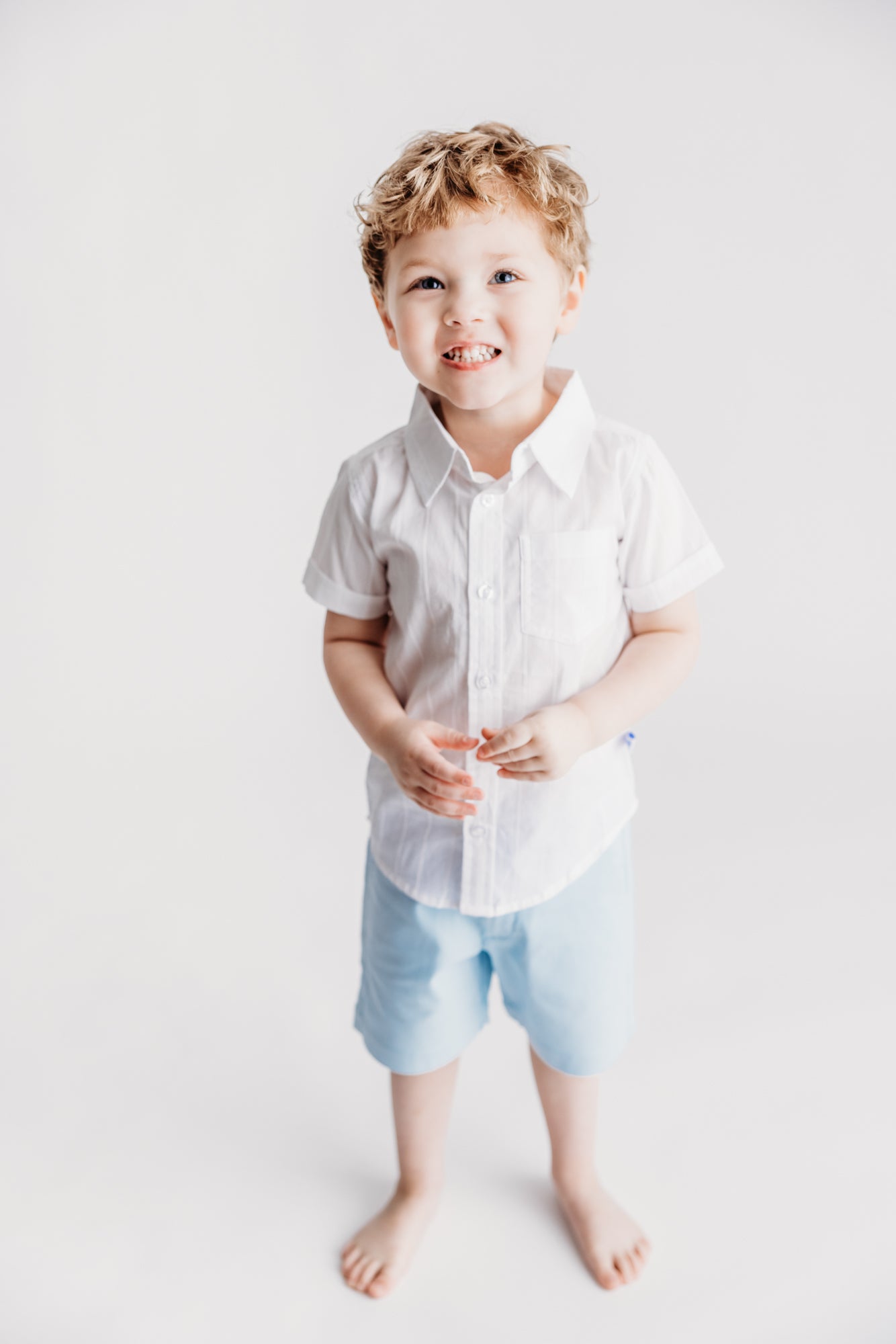 White Dobby Short-Sleeve Shirt