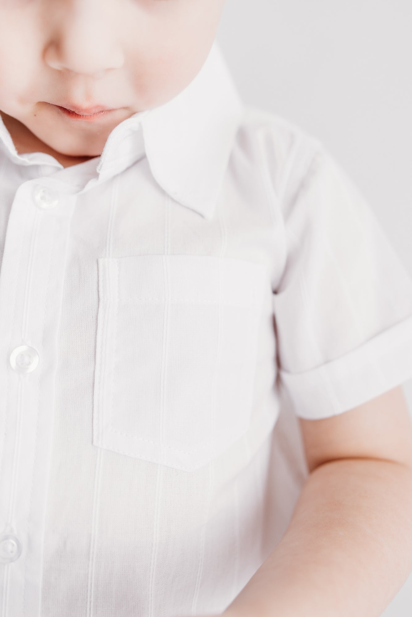 White Dobby Short-Sleeve Shirt