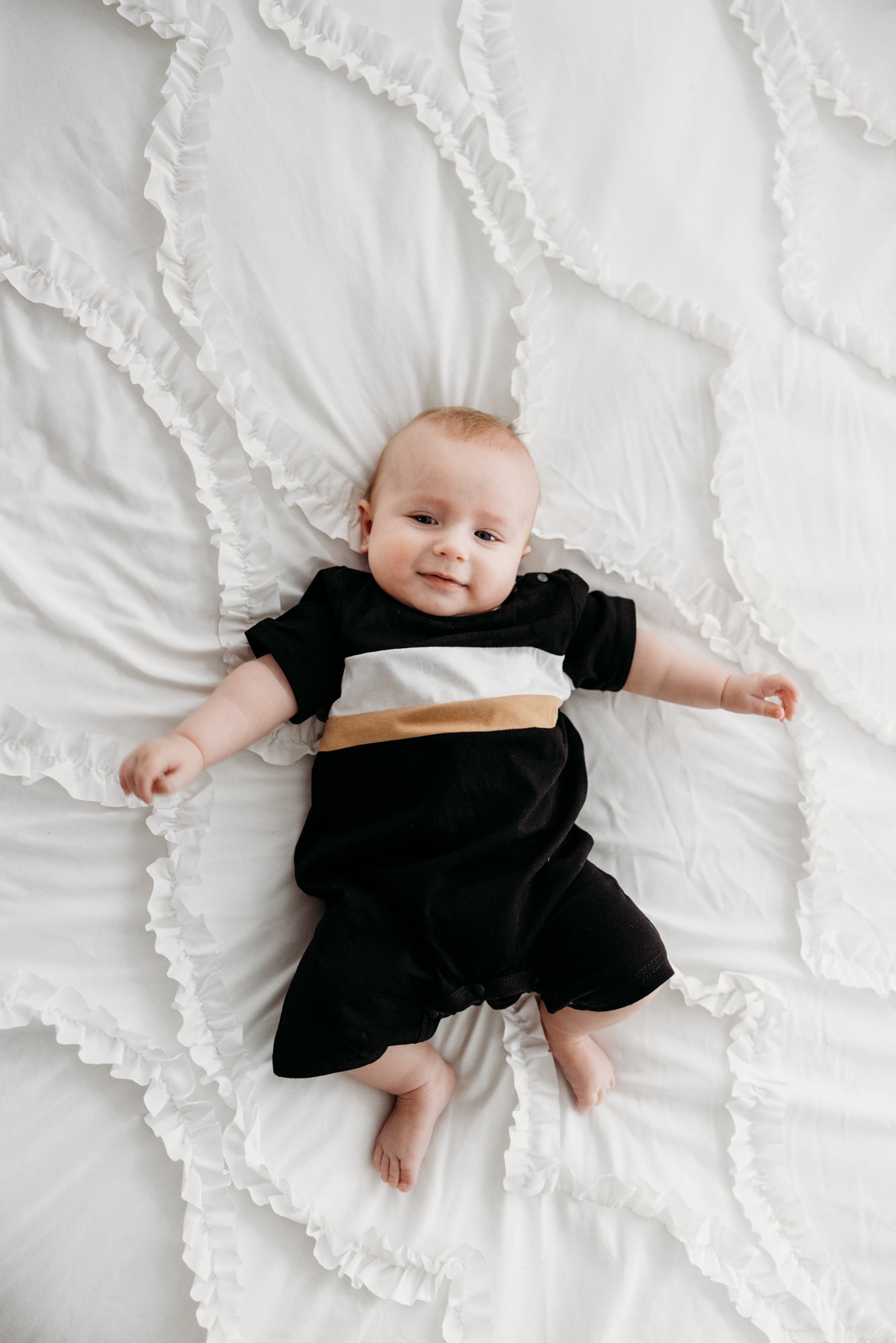 Black Basic Romper Stripe Detail