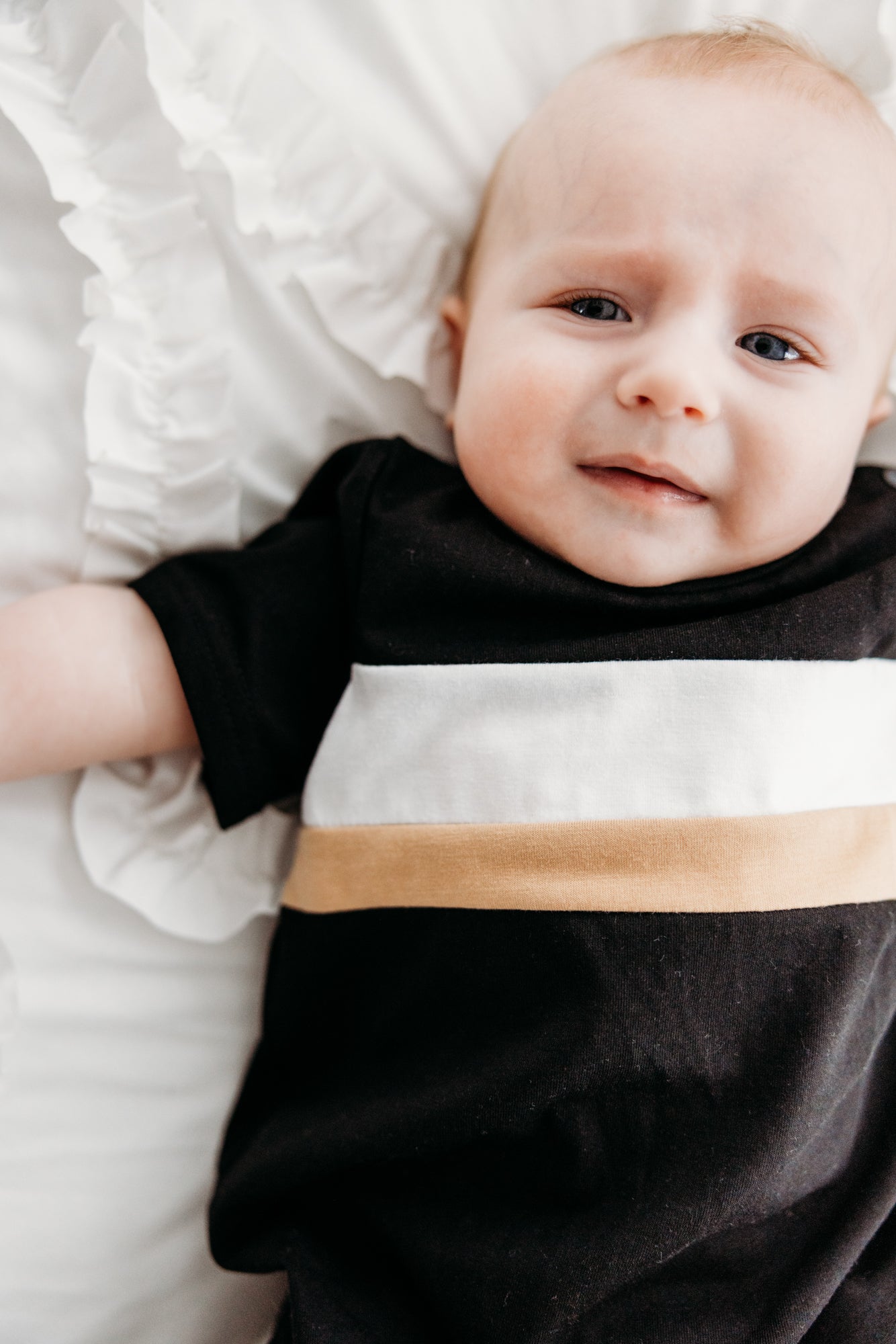 Black Basic Romper Stripe Detail