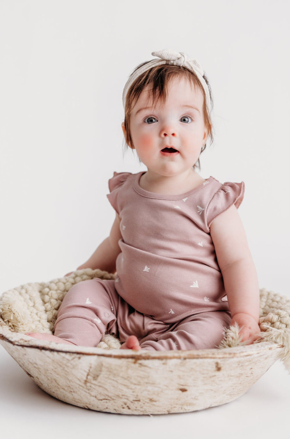 Flora Flutter Sleeve Romper - Petal Print
