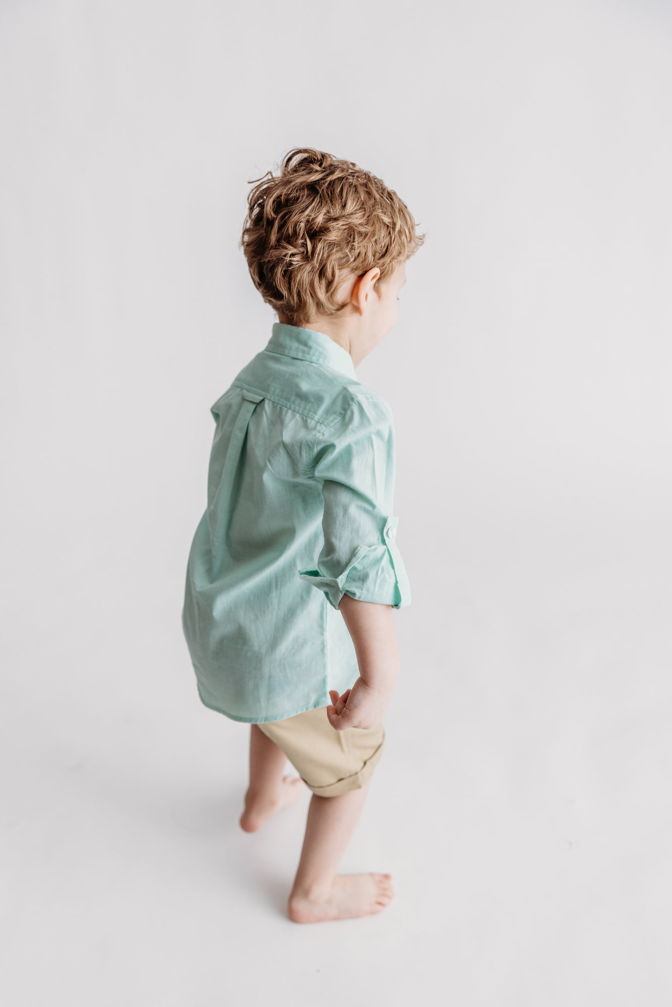 Neo Mint Slub Button Down Shirt