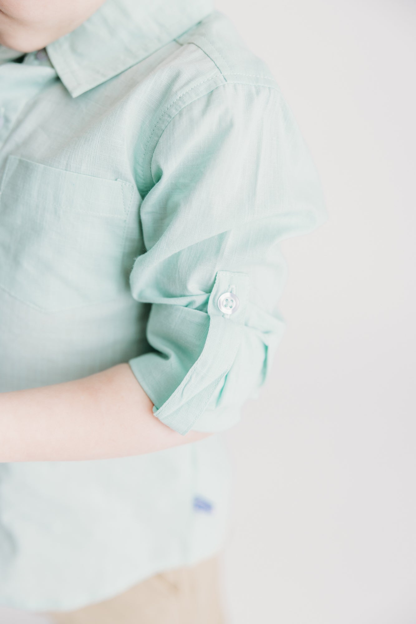 Neo Mint Slub Button Down Shirt
