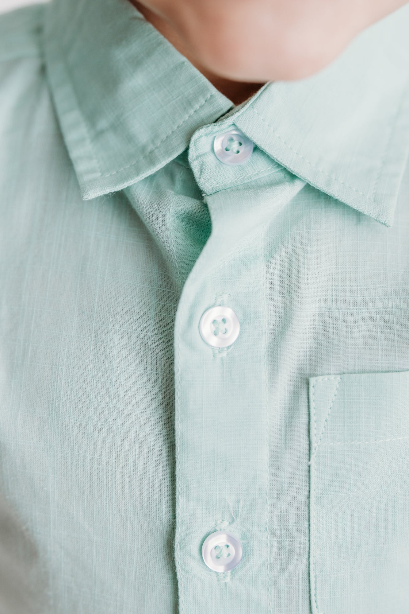 Neo Mint Slub Button Down Shirt