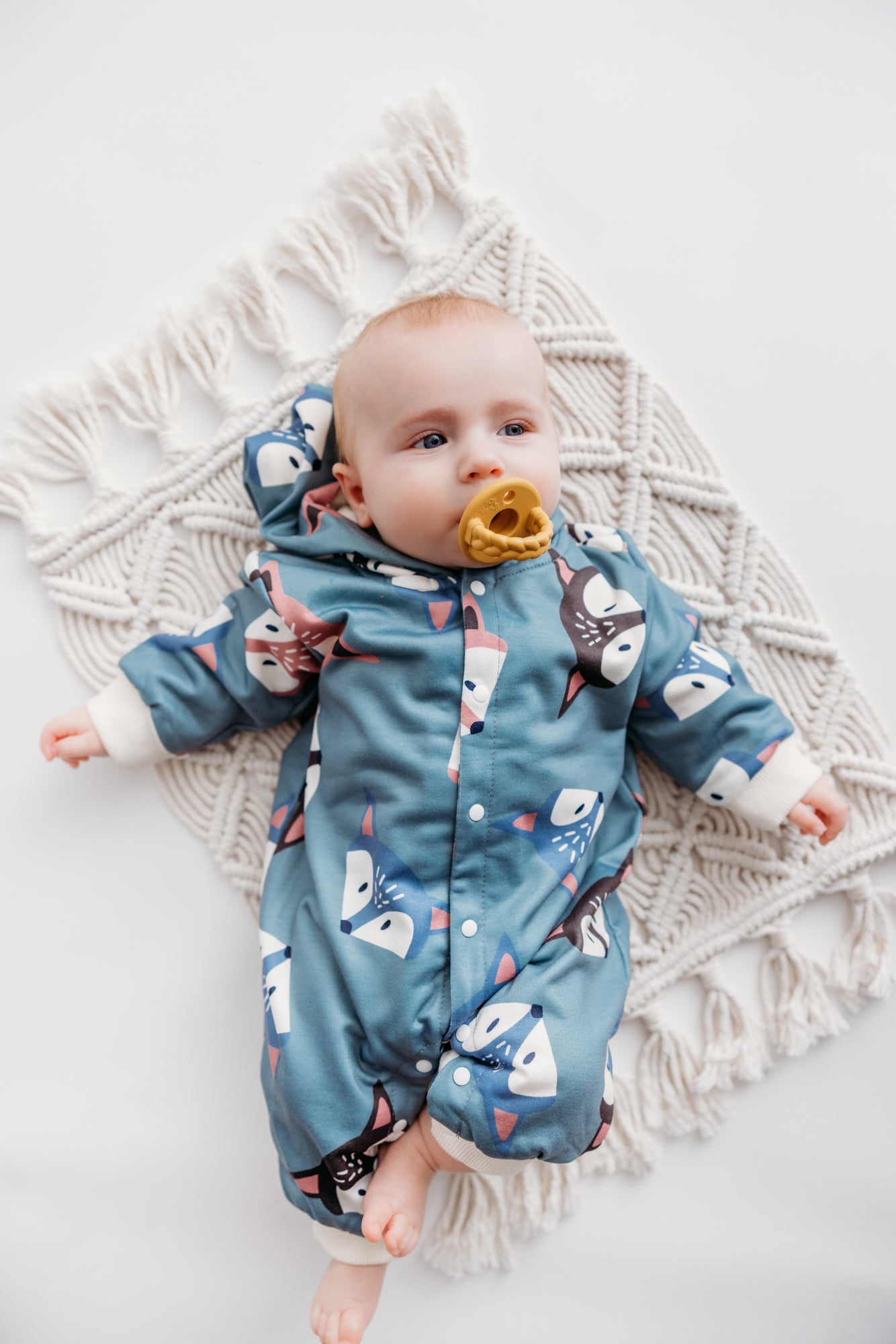 Hooded Button Up Jumpsuit Light Blue