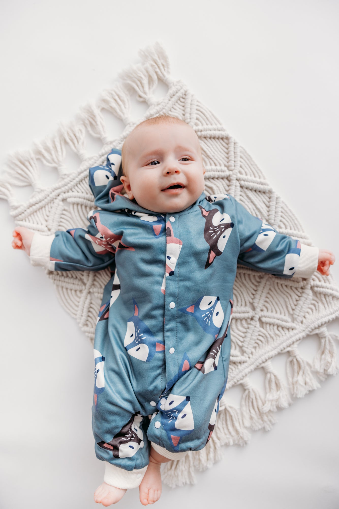 Hooded Button Up Jumpsuit Light Blue