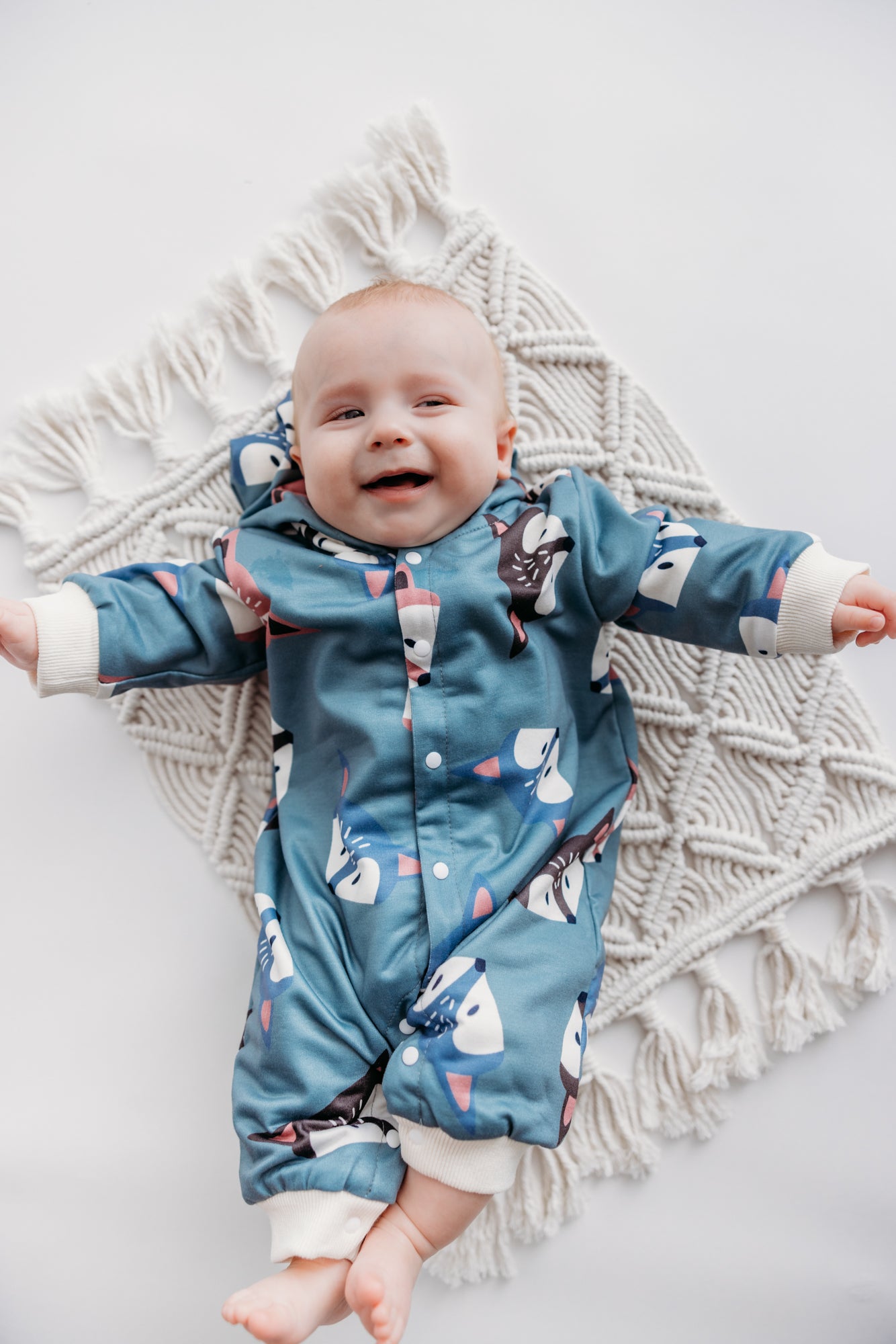 Hooded Button Up Jumpsuit Light Blue