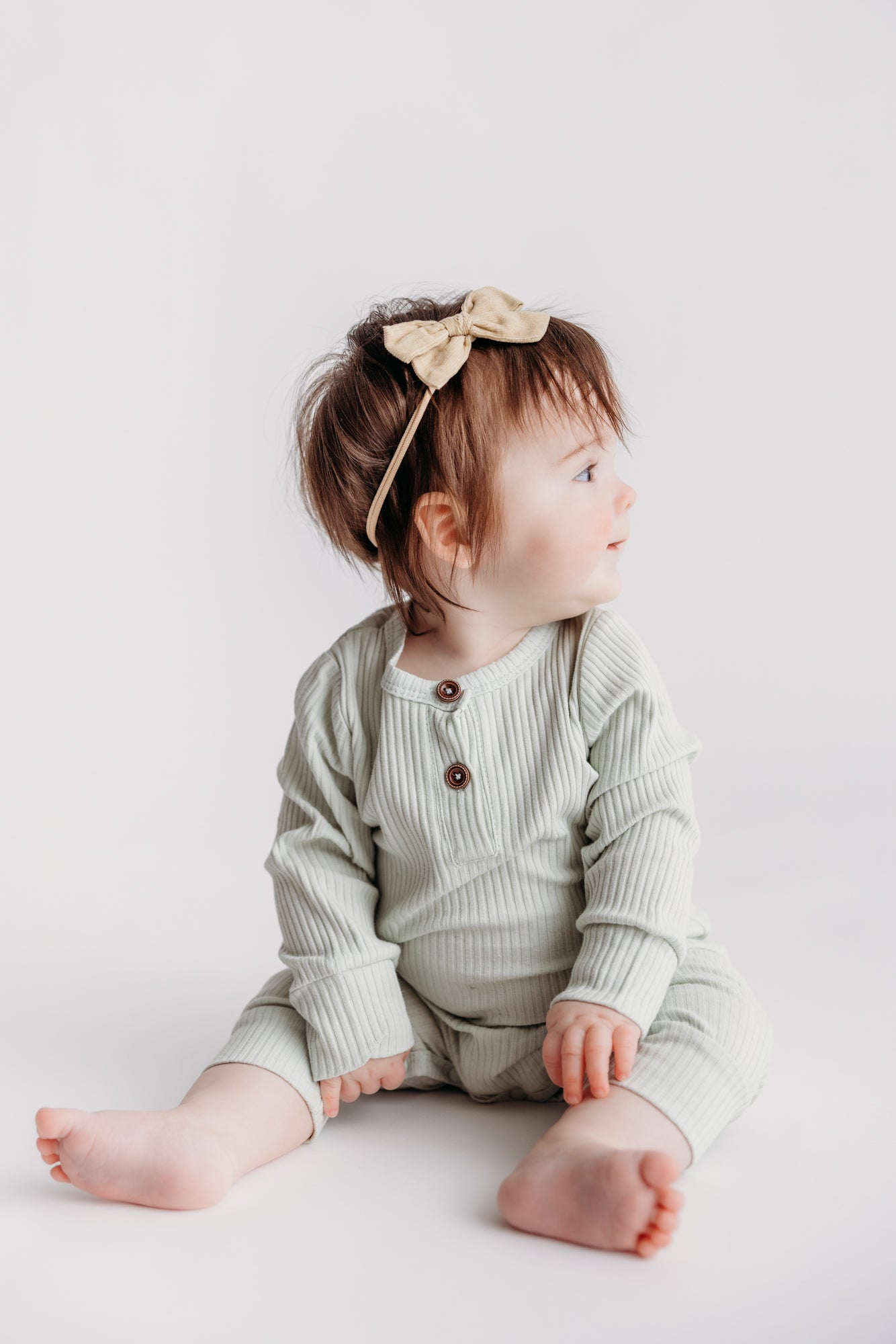 Knitted Button Jumpsuit Pistachio