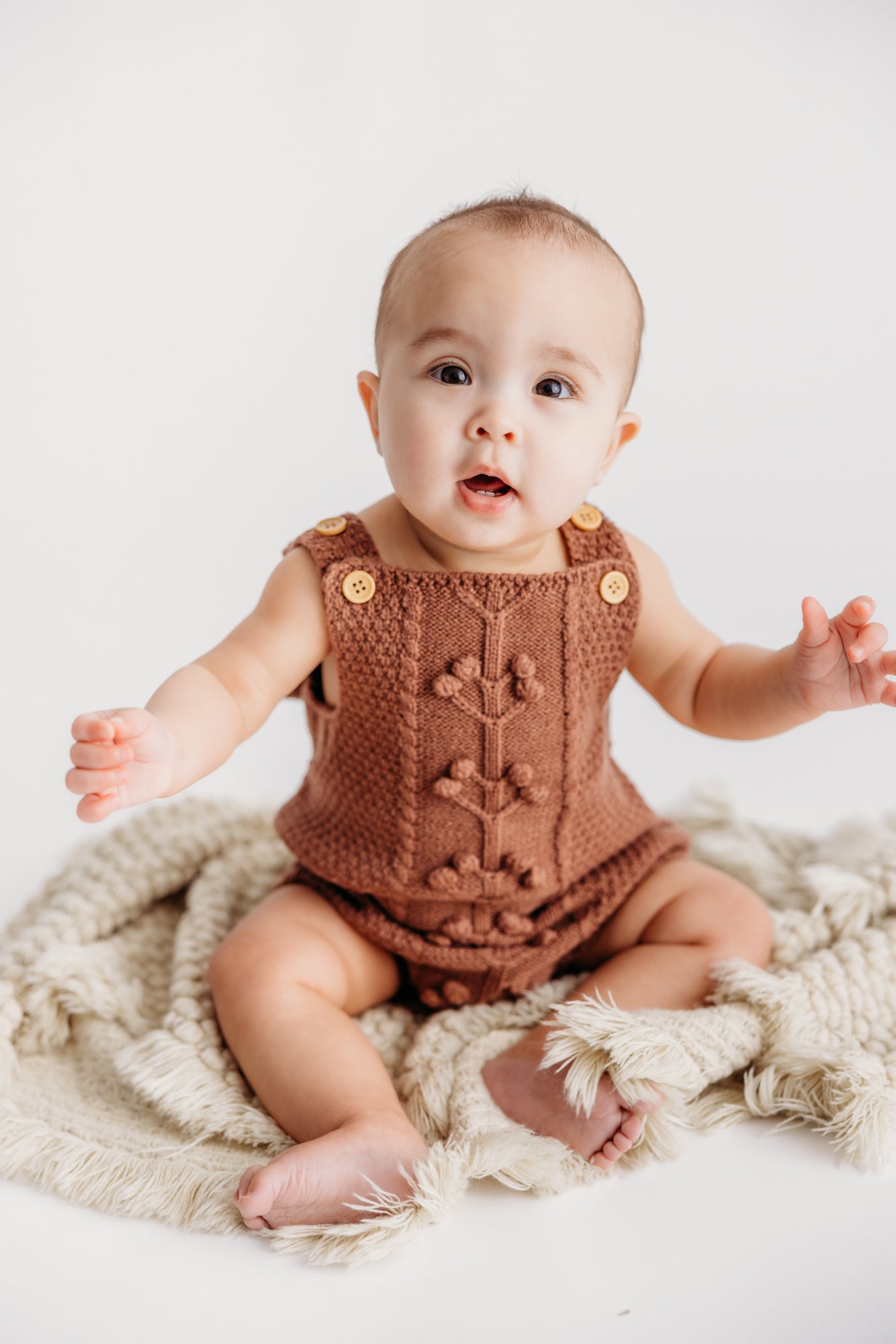 Knitted Sleeveless Boho Romper Cocoa