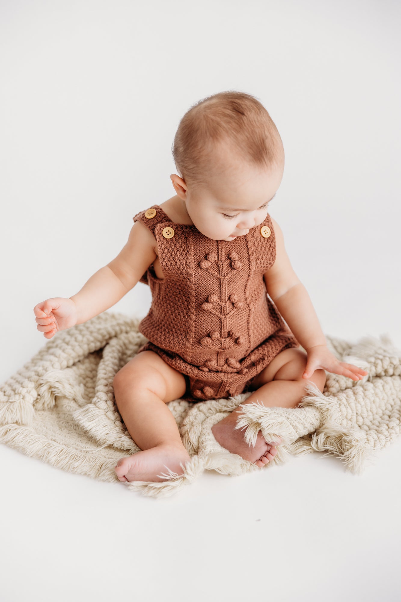 Knitted Sleeveless Boho Romper Cocoa