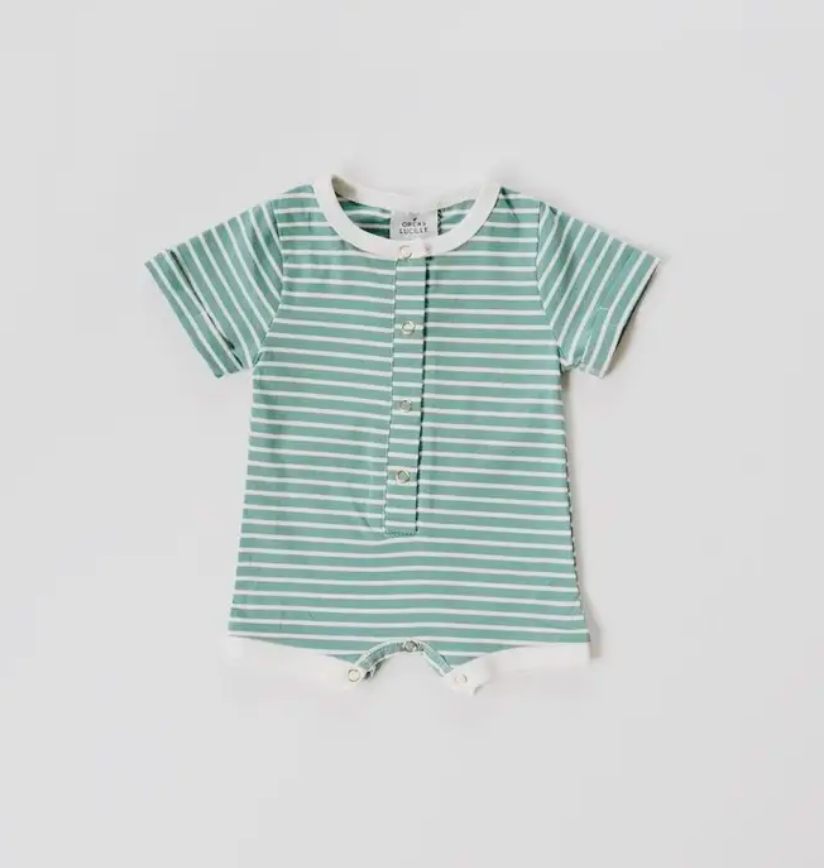 Shortie Romper - Ocean Stripe