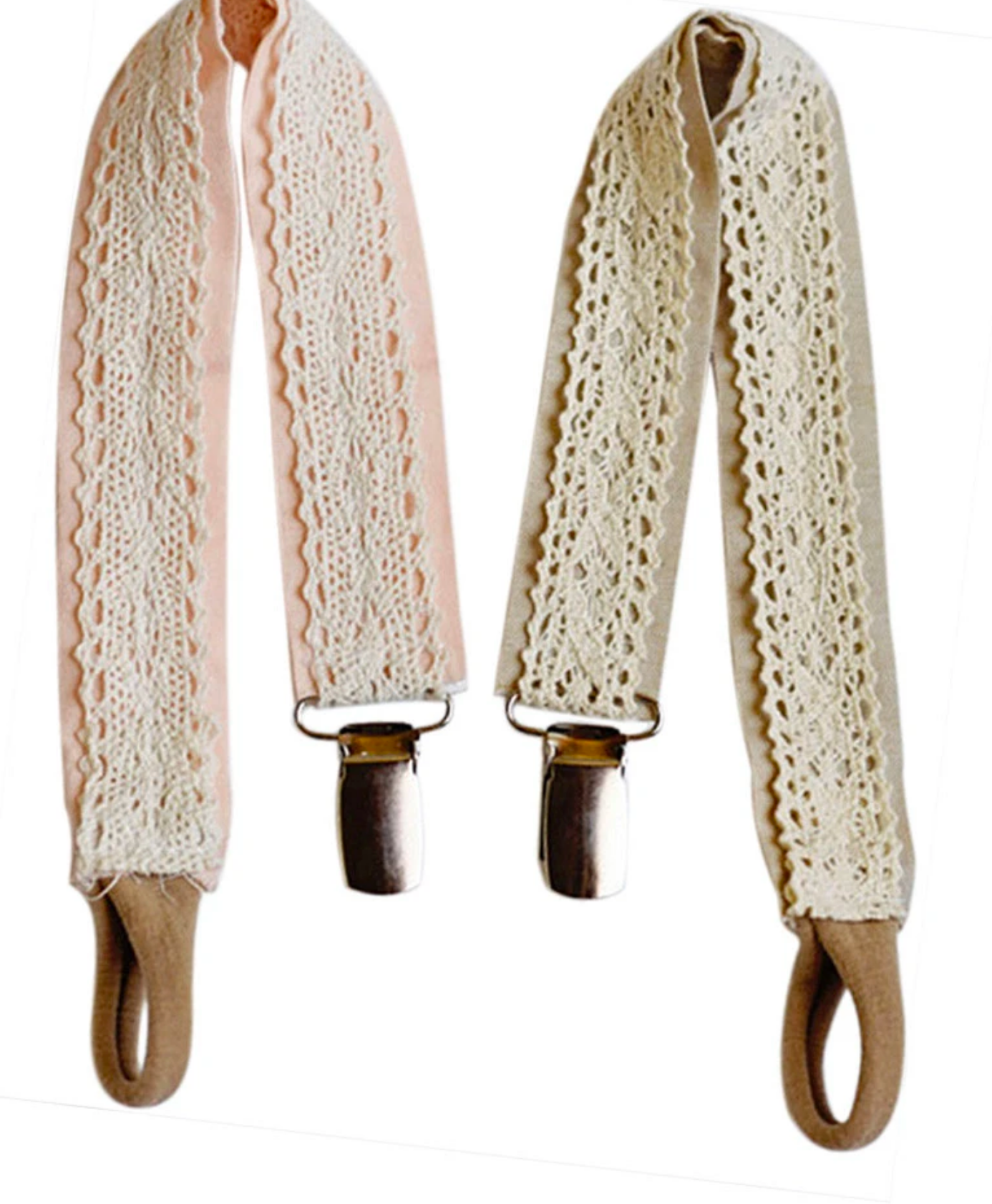 Vintage Lace Pacifier Clips