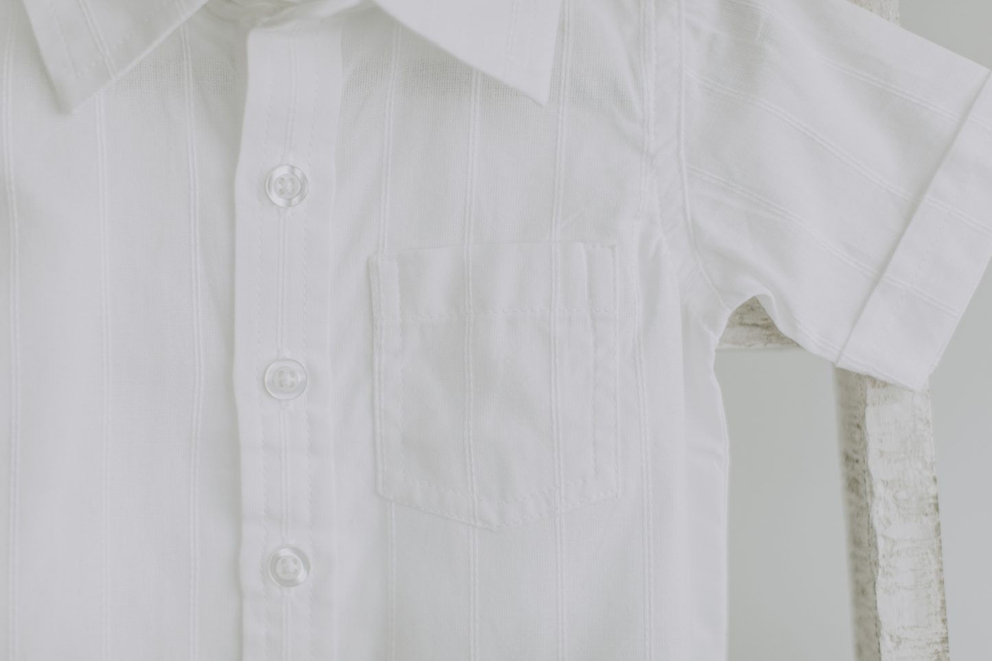 White Dobby Short-Sleeve Shirt