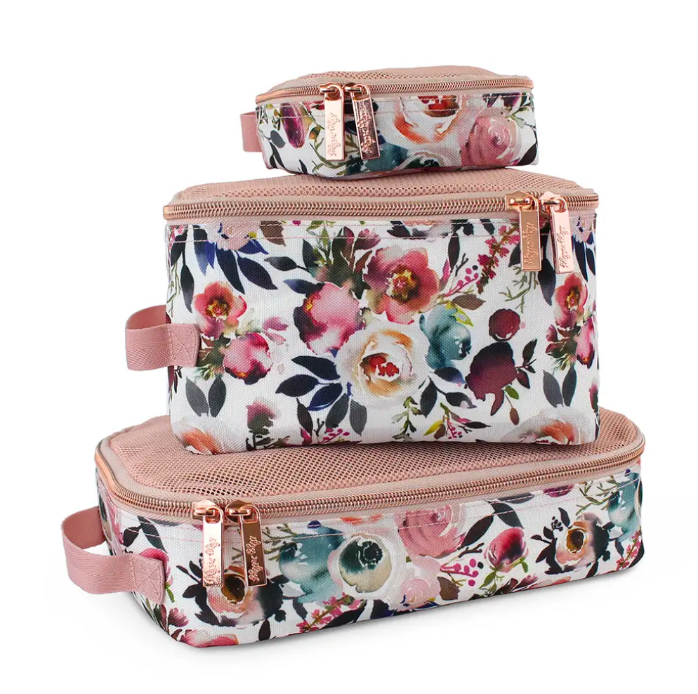 Blush Floral Travel Diaper Bag Packing Cubes