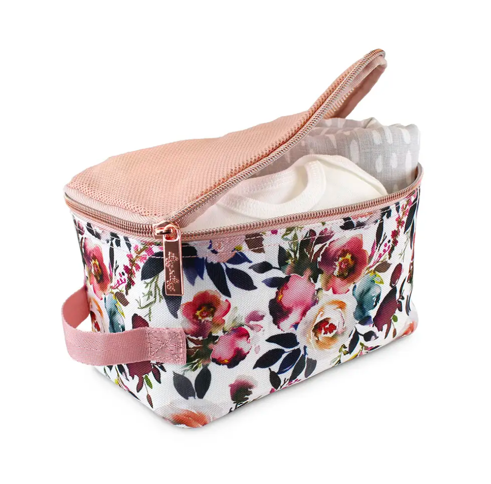 Blush Floral Travel Diaper Bag Packing Cubes