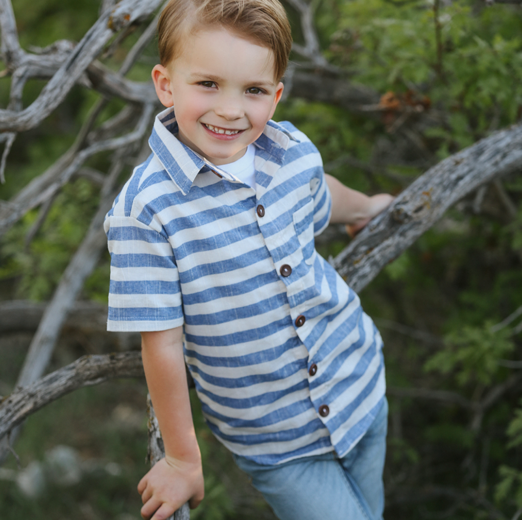 Oliver Blu Striped Shirt
