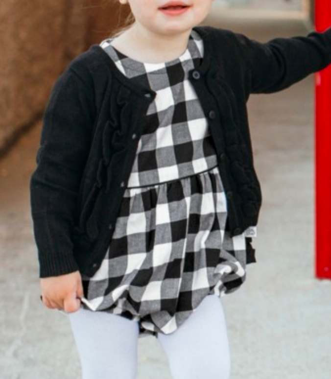 Black Ruffled Cardigan