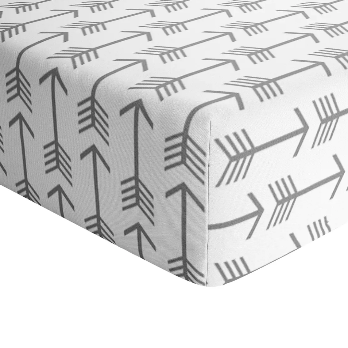 Grey and White Arrow Crib Sheet