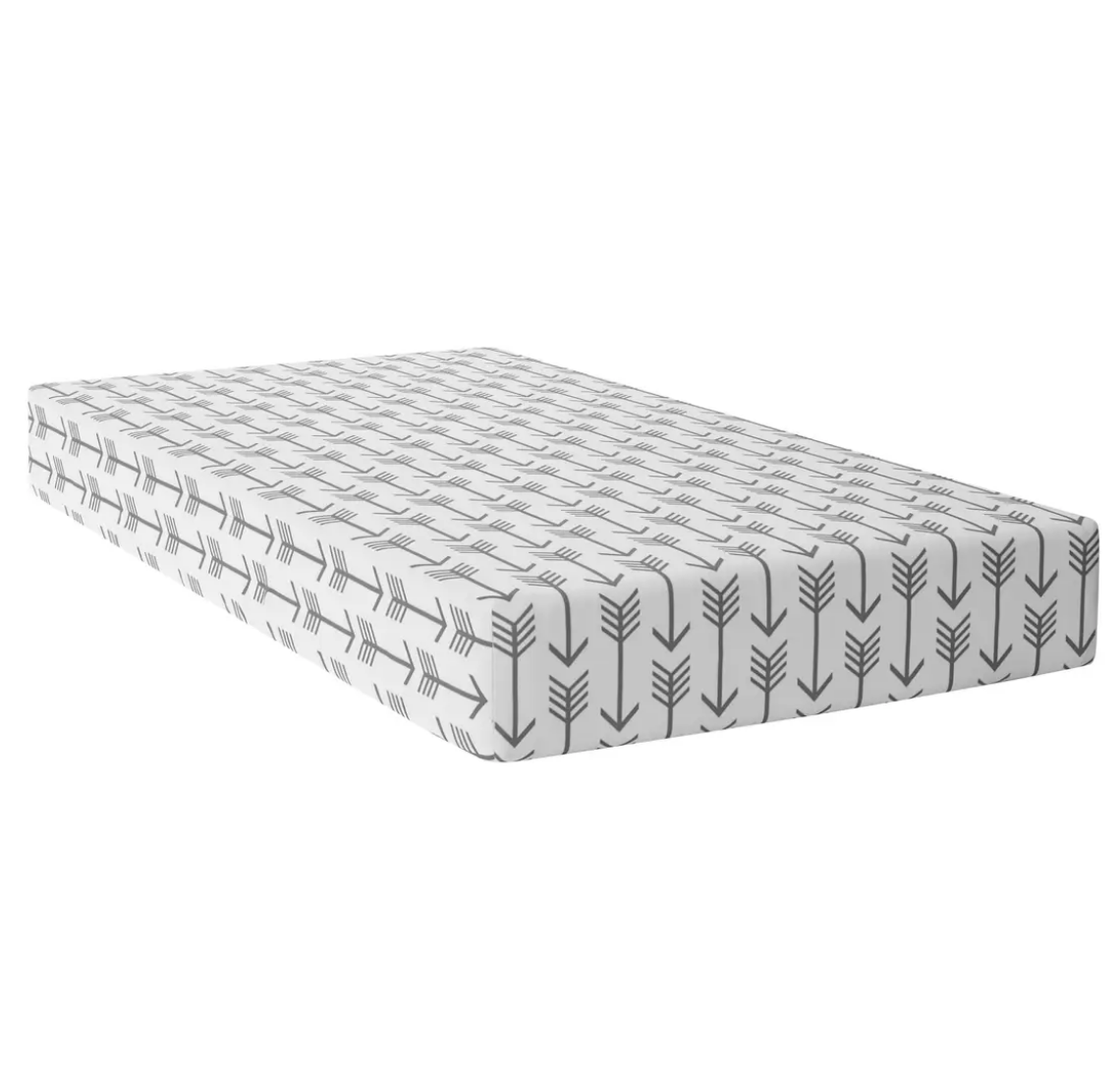 Grey and White Arrow Crib Sheet