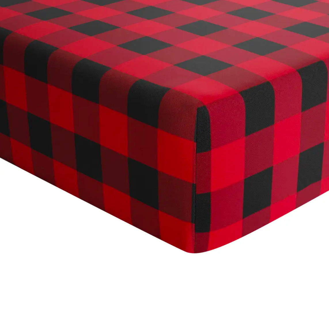 Red Plaid Crib Sheet