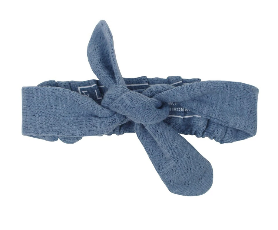 Organic Pointelle Tie Headband in Pool