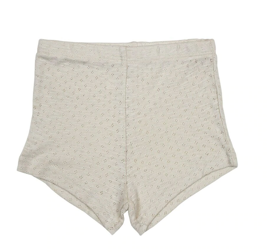 Pointelle Tap Shorts in Stone